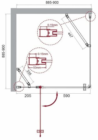 Душевой уголок BelBagno Etna 90х90 ETNA-A-12-90-C-Cr профиль Хром стекло прозрачное 