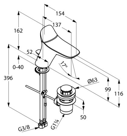 Смеситель Kludi Ambienta 530230575 для раковины 