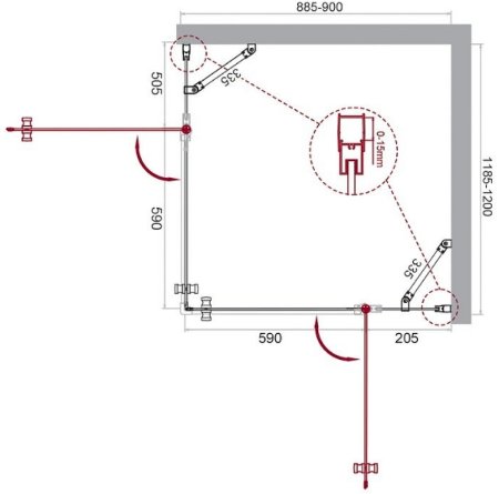 Душевой уголок BelBagno Etna 90х120 ETNA-AH-22-90/120-C-Cr профиль Хром стекло прозрачное 