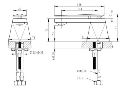 Смеситель Bravat Diamond F118102G-ENG для умывальника 