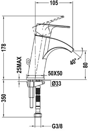 Смеситель для раковины Teka Palma 653861210 Хром 