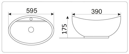 Раковина CeramaLux 9018 накладная 