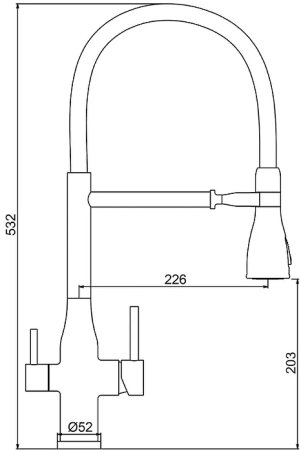 Смеситель для кухни Gappo G4399-75 Сатин Черный 