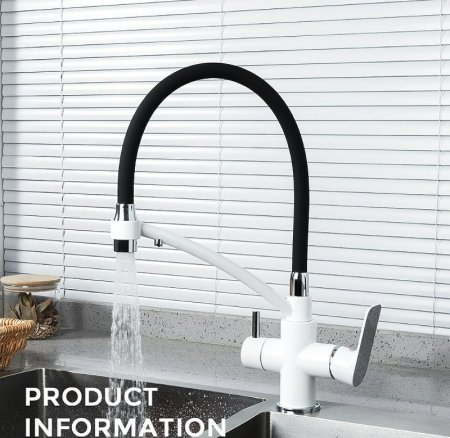 Смеситель для кухни Gappo G48 G4348 Белый Черный 