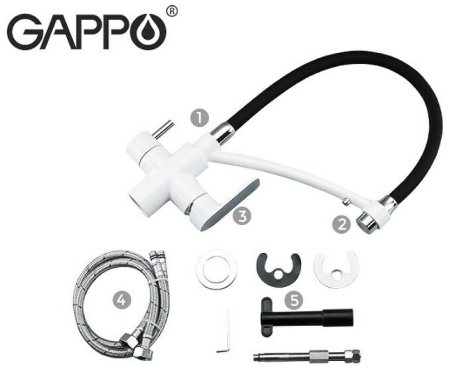 Смеситель для кухни Gappo G48 G4348 Белый Черный 
