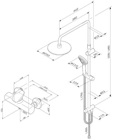 Душевая система AM.PM Spirit V2.0 F40870A24 Хром 