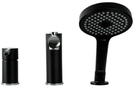 Смеситель на борт ванны Gappo G03-6 G1103-6 Черный матовый Хром 