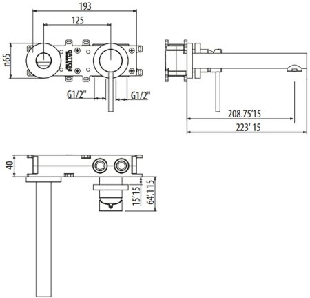 Смеситель для раковины Gattoni Circle One 9035/90C0 Хром 
