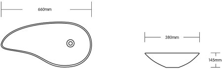 Раковина-чаша Ceruttispa 66 CR7265B СТ9594 Белая 