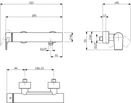 Смеситель Villeroy & Boch Liberty TVS10700300061 для душа 