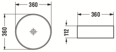 Раковина-чаша CeramaLux 36 GL10 Белая Графит 