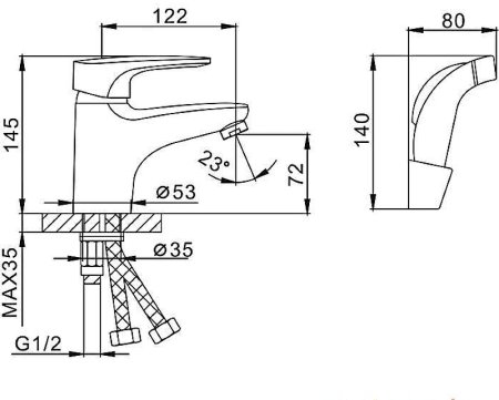 Смеситель для раковины Frap H68 F1268 с гигиеническим душем Хром 