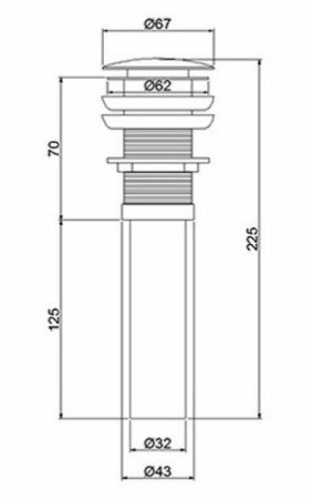 Донный клапан Frap F65 click-clack Хром 