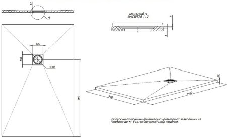 Душевой поддон из искусственного камня Allen Brau Priority 140x90 8.31009-AM Антрацит 