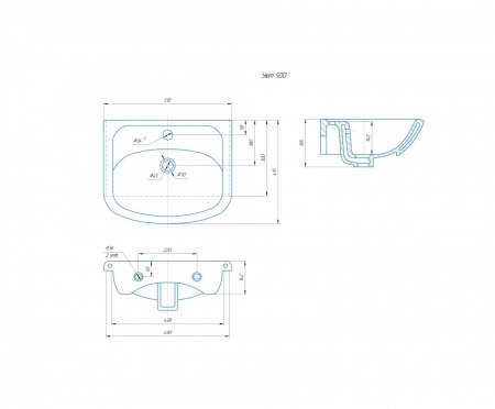 Тумба Санта Верона 50 с умывальником Уют 50 