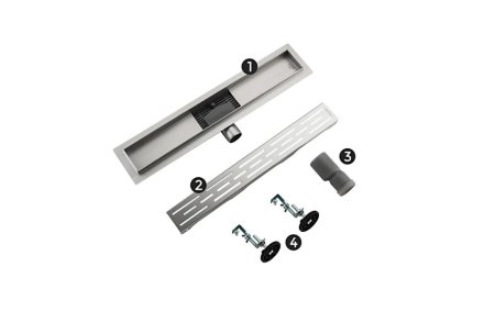 Душевой лоток Gappo G88007-1 нержавеющая сталь 800x70 мм 