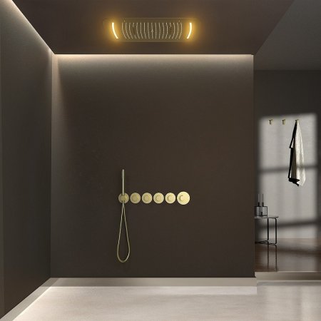 Душевая система Timo Saona SX-2319/17SM с термостатом Золото матовое 