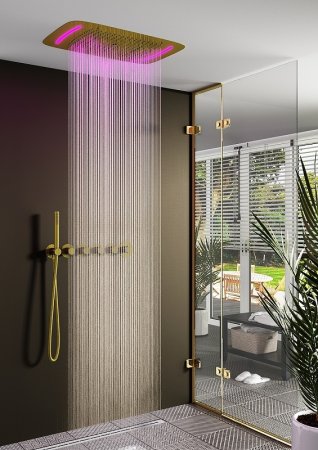 Душевая система Timo Saona SX-2319/17SM с термостатом Золото матовое 