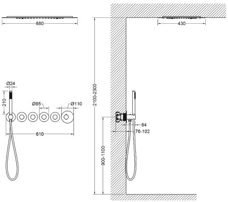 Душевая система Timo Saona SX-2319/17SM с термостатом Золото матовое 
