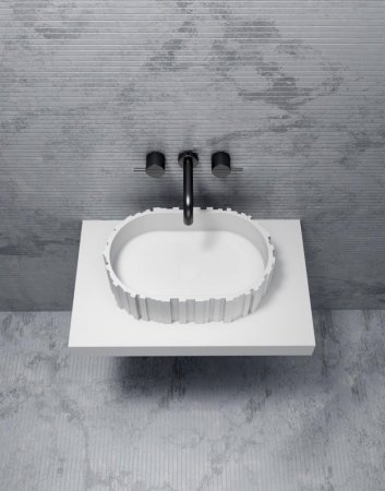 Раковина накладная ABBER Stein AS2655 белая матовая 