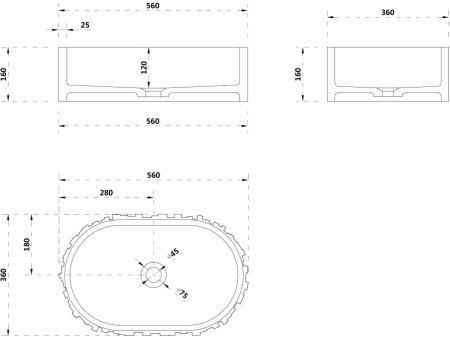 Раковина накладная ABBER Stein AS2655 белая матовая 