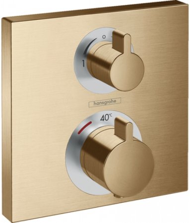 Смеситель для душа Hansgrohe Ecostat Square 15714140 с термостатом Шлифованная бронза 