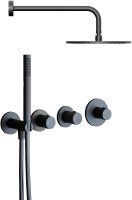 Душевая система Paffoni Modular Box KITMB000NOKING с термостатом Черная матовая