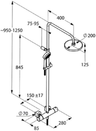 Душевая система Kludi Logo 6809505-00 Хром 