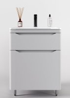 Тумба напольная "Марелла 70" (2 ящ.) Люкс антискрейтч белый матовый, PLUS