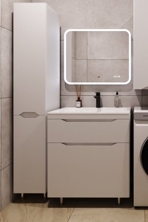 Тумба напольная "Марелла 70" (2 ящ.) Люкс антискрейтч белый матовый, PLUS 