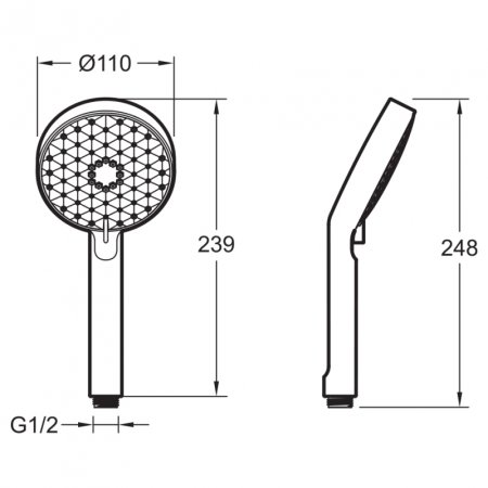 Ручной душ Jacob Delafon Awaken E72415-BL Черный матовый 