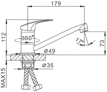 Смеситель для кухни Frap H39 F4539-2-B Хром 