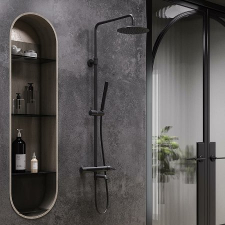 Душевая система Damixa Scandinavian Pure 936740300 Черная матовая 