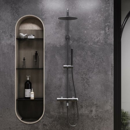 Душевая система Damixa Scandinavian Pure 936740300 Черная матовая 