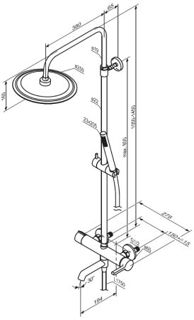 Душевая система Damixa Scandinavian Pure 936740300 Черная матовая 