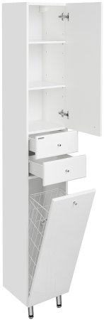 Шкаф пенал Aquaton Минима М 32 R 1A132303MN01R с бельевой корзиной Белый 