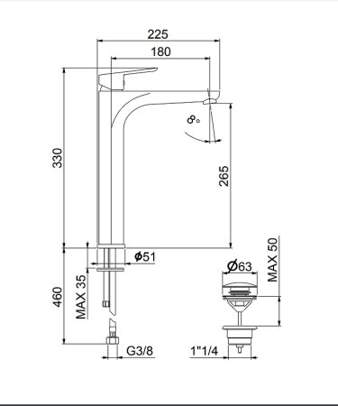Смеситель для раковины Fiore Kevon 81NN8119 Черный 
