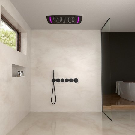 Душевая система Timo Petruma SX-5229/03SM с термостатом Черная 