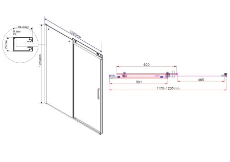 Душевая дверь в нишу Vincea Como VPS-1C120CLB чёрная 