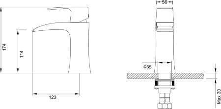 Смеситель Timo Lumi 4261/00F для раковины 