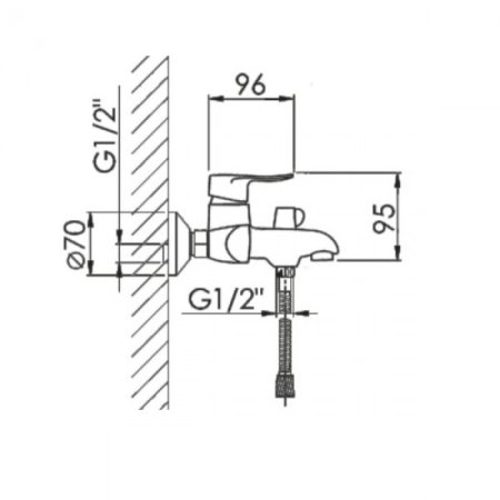 Cмеситель для ванны HANSEN H30003 Хром 