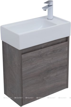 Тумба с раковиной Aquanet Nova Lite 50 дуб рошелье (с дверецей) 