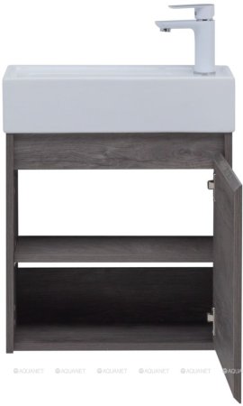 Тумба с раковиной Aquanet Nova Lite 50 дуб рошелье (с дверецей) 