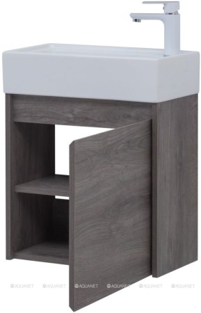 Тумба с раковиной Aquanet Nova Lite 50 дуб рошелье (с дверецей) 