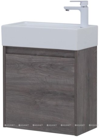 Тумба с раковиной Aquanet Nova Lite 50 дуб рошелье (с дверецей) 