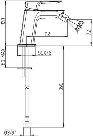 Смеситель для биде Paini Nove 09CR304 Хром 