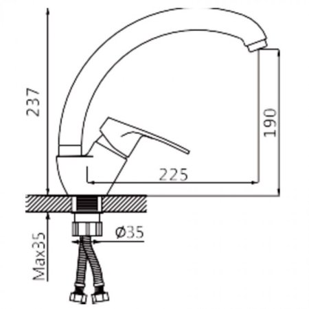Cмеситель для кухни ViEiR V093521 Хром 