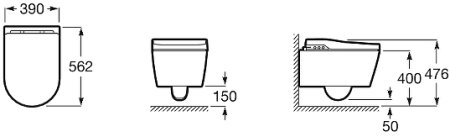 Унитаз биде Roca Inspira In-Wash 803060001 подвесной с сиденьем Микролифт 