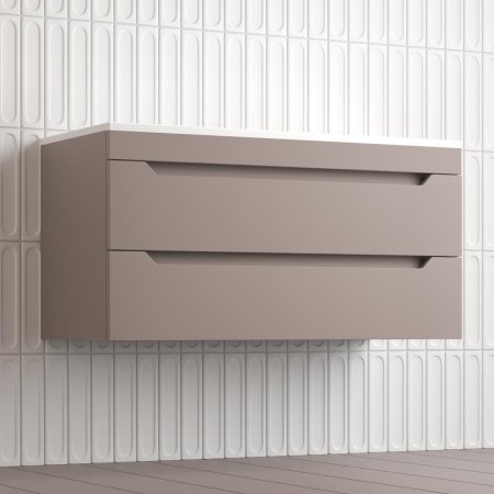 Тумба подвесная Style Line "Остин" под раковину Фортуна 100 2 ящ тауп темный эмаль PLUS 