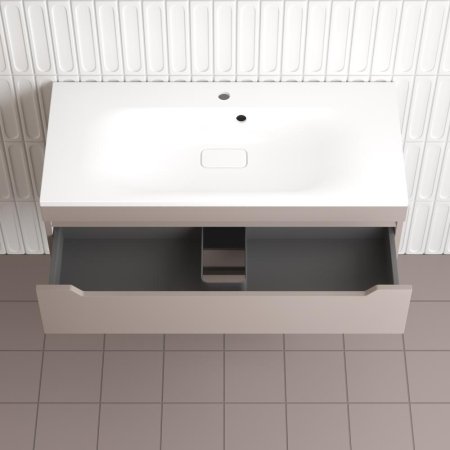 Тумба подвесная Style Line "Остин" под раковину Фортуна 100 2 ящ тауп темный эмаль PLUS 